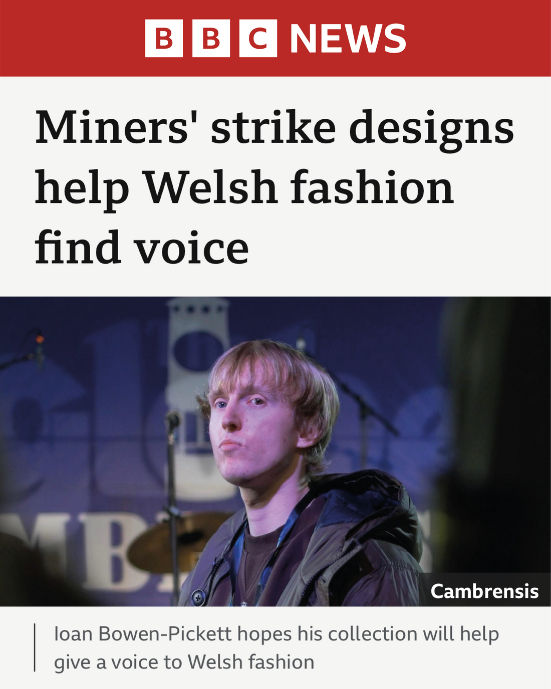 'Victory to the Miners' Runway Show: BBC News Coverage